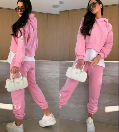 💜Tuta casual da donna con cappuccio e patchwork