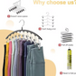 🔥Saldi🔥Organizer per leggings da riporre nell'armadio, appendiabiti in metallo per pantaloni da yoga con rivestimento in gomma