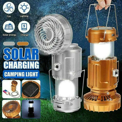 🔈🔈SCONTO DEL 60%🔥Ventilatore elettrico portatile allungabile con batteria al litio solare + luce di emergenza