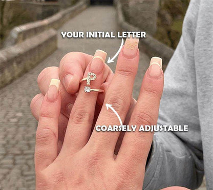 💍 Sconto del 50%! ❤️ Anello con iniziale "Amore" – Personalizzabile, regolabile e perfetto come regalo significativo per te o per la persona amata ✨