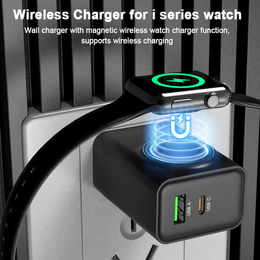 Caricatore da parete wireless 3 in 1 per orologio