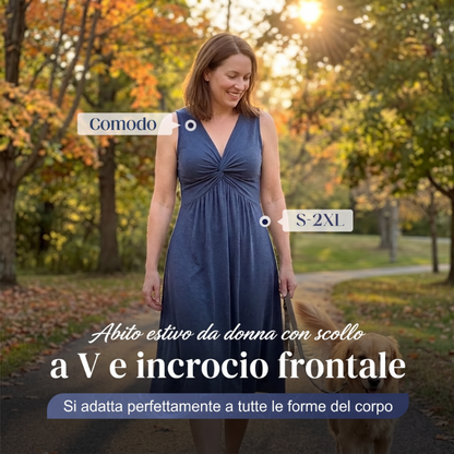 📢📢 Sconto del 40%!! ⏰ Abito da donna senza maniche, scollo a V e nodo frontale