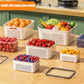 Set 3 Contenitori per Frutta con Cestello Scolapasta Rimovibile, Antigoccia e Impilabili