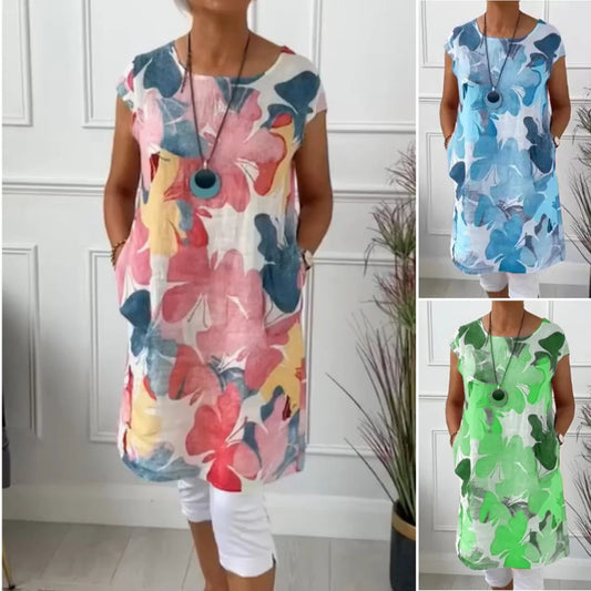 🌷Offerta a tempo limitato: Sconto del 49%💞Abito ampio lunghezza al ginocchio con stampa a farfalle