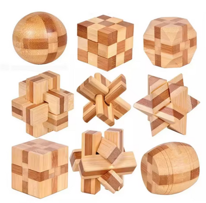 Puzzle tangram in legno con cilindri 3D ad incastro unisex Rompicapo Magico test del QI Set di giochi classici