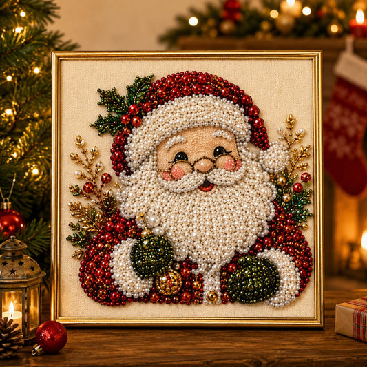 🧘 Rilassante e Adatto ai Principianti – 🎨💎 Kit DIY Pittura con Perle e Diamanti a Tema Natalizio