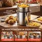 🍳🥟 Friggitrice Multifunzione in Acciaio Inox 304 – Certificata alimentare, design anti-schizzi, cestello filtrante, per patatine croccanti e pollo dorato senza olio sui muri né sulle mani 🛡️🔥