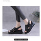 Sandali da donna con zeppa, tinta unita, open toe, tacco alto