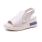 Sandali da donna con zeppa, tinta unita, open toe, tacco alto