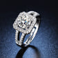 💖SALDI DELL'ULTIMO GIORNO: 50% DI SCONTO!!✨Anello quadrato brillante con doppio alone da donna