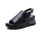 Sandali da donna con zeppa, tinta unita, open toe, tacco alto