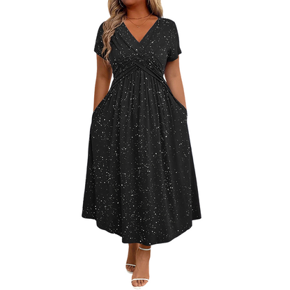 💗 Abito Elegante da Donna con Scollo a V e Dettaglio a Torsione 💗 ✨ Fai Risplendere il Tuo Fascino