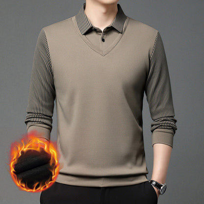 Camicia lavorata a maglia in due pezzi con risvolto da uomo 🔥Acquistane 2, spedizione gratuita🔥