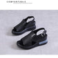 Sandali da donna con zeppa, tinta unita, open toe, tacco alto