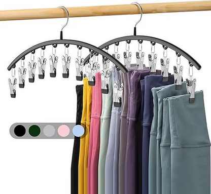 🔥Saldi🔥Organizer per leggings da riporre nell'armadio, appendiabiti in metallo per pantaloni da yoga con rivestimento in gomma