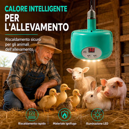 🐣Riscaldatore E27 per Incubatrice e Pulcini 🔥 | Termostato Digitale, Ventilazione ad Aria Calda | 220 V UE, 3 Colori