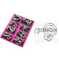 Anello puzzle in metallo da otto pezzi versione blu rompicapo