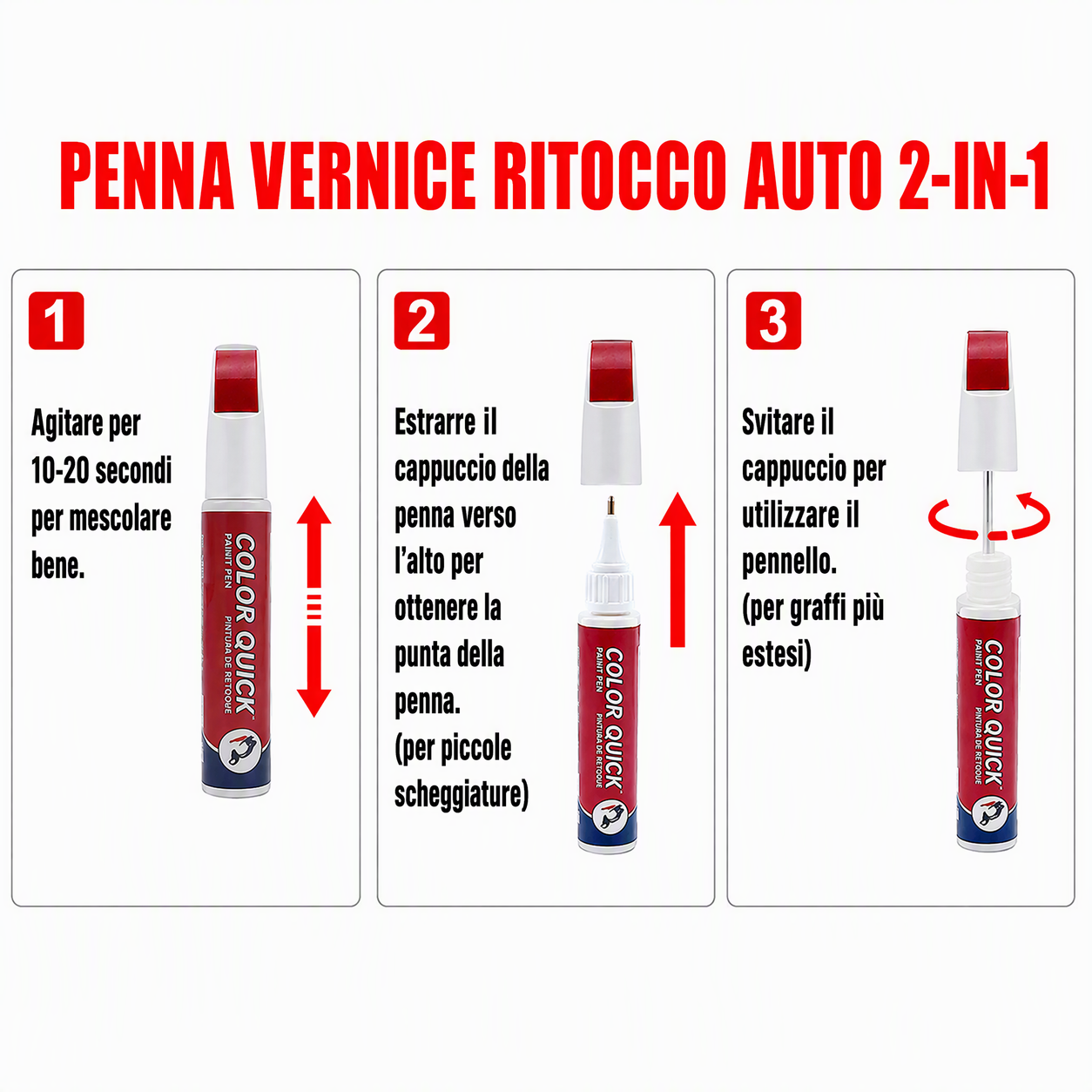 Penna per ritocco vernice auto antigraffio