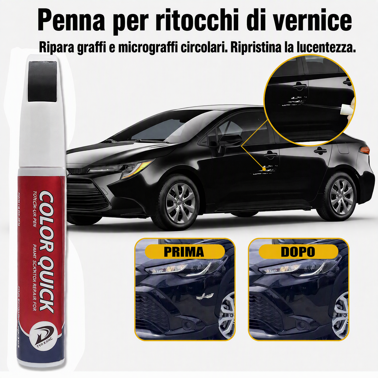 Penna per ritocco vernice auto antigraffio