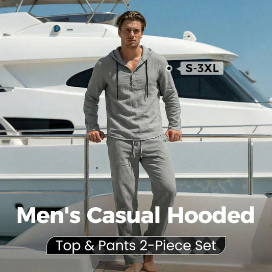 🔈🔈OFFERTA A TEMPO LIMITATO - SCONTO DEL 50%🔥Set da uomo composto da 2 pezzi: top casual con cappuccio e pantaloni