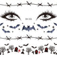 Tatuaggi temporanei per il viso per Halloween e il Giorno dei Morti – resistenti all'acqua e al sudore, perfetti per feste in costume e trucchi a tema horror