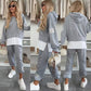 💜Tuta casual da donna con cappuccio e patchwork