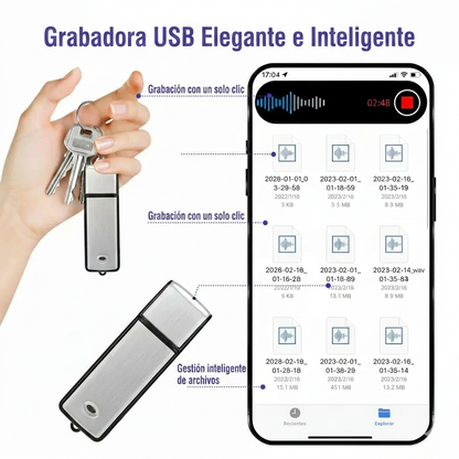 🎅 OFFERTA CALDA, 50% DI SCONTO 🎁🎙️💾  Registratore vocale USB 2 in 1 – Attivazione vocale, riduzione del rumore intelligente e archivi salvati 🔒⚡