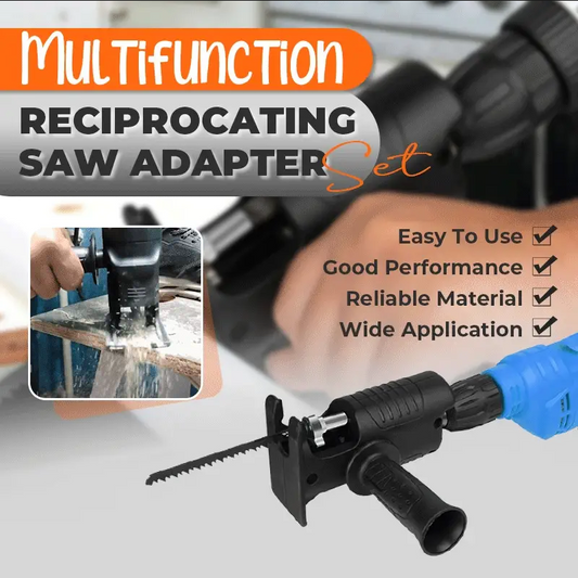 🔧 Adattatore per Seghetto Alternativo da Trapano | Trasforma il Trapano in una Sega per Tagliare Legno, Metallo e Plastica 🪚⚙️ | Cambio Lama Rapido | Mandrino max 10 mm, 3 Lame Incluse