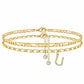 Bracciale da caviglia a strati in oro per donna