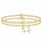 Bracciale da caviglia a strati in oro per donna