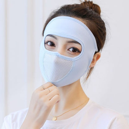 Maschera integrale traspirante con protezione solare in seta di ghiaccio a collo lungo