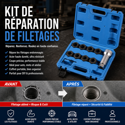 🎉 Saldi 2026 — Oltre 41.000 Vendite! 💰 Kit da 10 Utensili Pratici per la Riparazione di Filettature Auto