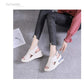 Sandali da donna con zeppa, tinta unita, open toe, tacco alto