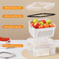 Set 3 Contenitori per Frutta con Cestello Scolapasta Rimovibile, Antigoccia e Impilabili