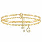 Bracciale da caviglia a strati in oro per donna