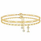 Bracciale da caviglia a strati in oro per donna