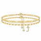 Bracciale da caviglia a strati in oro per donna