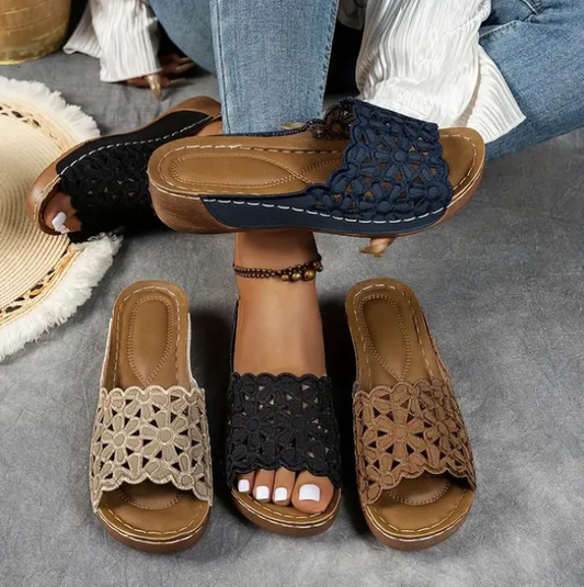 🥿 Sconto del 50% ora! 💐 Pantofole traspiranti da donna – Ultra morbide, leggere, traspiranti e antiscivolo, ideali per la casa 🌿