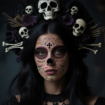 Tatuaggi temporanei per il viso per Halloween e il Giorno dei Morti – resistenti all'acqua e al sudore, perfetti per feste in costume e trucchi a tema horror