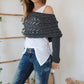 【Bellissimo scialle】💥Poncho Con Scollatura a Maglia per Donna