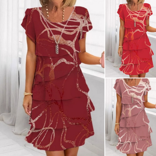📢📢SCONTO DEL 57%!!⏰Elegante abito con volant da donna