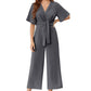 👖 SCONTO DEL 50% A TEMPO LIMITATO! 💃 Tuta Elegante da Donna: Scollo a V, Gamba Larga e Cintura in Vita – Silhouette Valorizzante, Versatile, Comfort per Tutta la Giornata 🌸