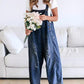 ❤️OFFERTA ESTIVA - SCONTO DEL 50%❤️Graziosi pantaloni con bretelle da donna in stile jumpsuit, in denim strappato con bottoni