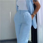 Completo da Donna alla Moda con Blazer Senza Maniche e Pantaloni a Vita Alta