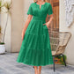 🍃 SCONTO DEL 50% ORA!✨ Abito Elegante da Donna con Scollo a V e Occhielli – Fluido, Romantico e Traspirante – Un Must per l'Estate 🌸