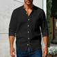 💎Ultimo giorno a prezzo speciale💎 Camicia da uomo a maniche lunghe in lino di alta qualità 👔 Design con colletto alla coreana • Traspirante e leggera • Perfetta per creare un look business casual 👍