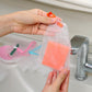 Sacchetto con rete per sapone