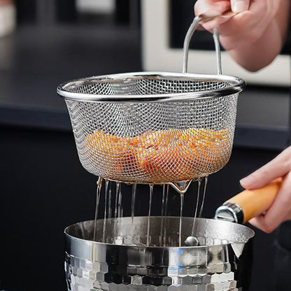 🔪 50% DI SCONTO! 🍳 Colino in Acciaio Inox con Manico – Inox 304, maglie fini & larghi – Ideale per scolare pasta, verdure & frutta 🥗