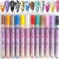 Set di Penne per Decorazione Unghie - 12 Colori