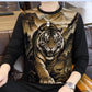Maglia da uomo a maniche lunghe con collo rotondo e stampa